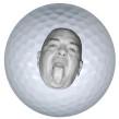 face tongue golf ball print