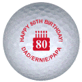 80th birthday golf ball print