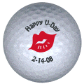 happy u day golf ball print