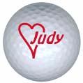judy heart logo golf ball print