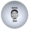 rock star face golf ball print