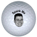 spank me golf ball print