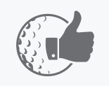 thumb up on golf ball icon