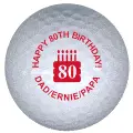 80th birthday golf ball print