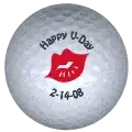 happy u day golf ball print